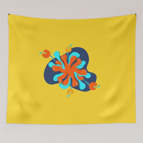Item preview, Flowers tropical leaf plants orange designed and sold by Carolina Salazar.