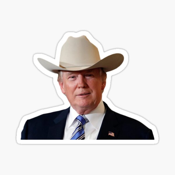 President Trump in Cowboy Hat Sticker