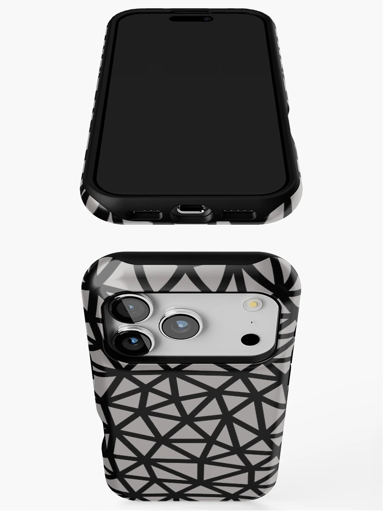 Thumbnail 3 of 4, iPhone Case, triangular gray lines designed and sold by Pointit.