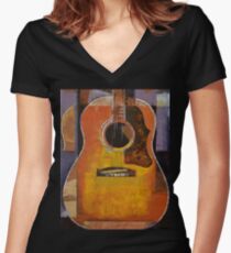 Guitar Women's Fitted V-Neck T-Shirt