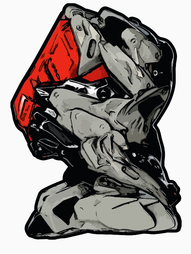 MECHANIZAM V Clean Red - Shirt (Cyberpunk Mech Robot Android 3D-Render Digital Art) von nenART-Official
