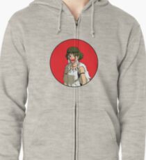 San in der japanischen Flagge Hoodie mit Reißverschluss