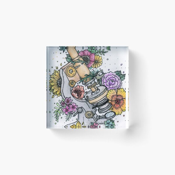 Item preview, Microscope with flowers designed and sold by KatScottArt.