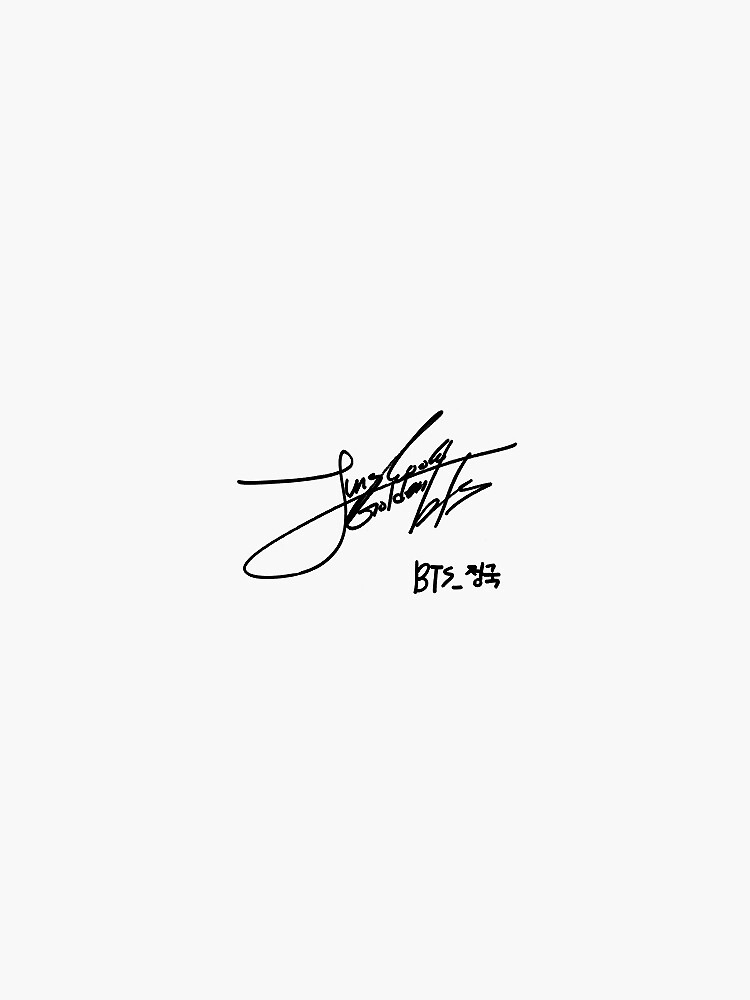 "BTS JEON JUNGKOOK SIGNATURE STICKER" Sticker for Sale by capxldi