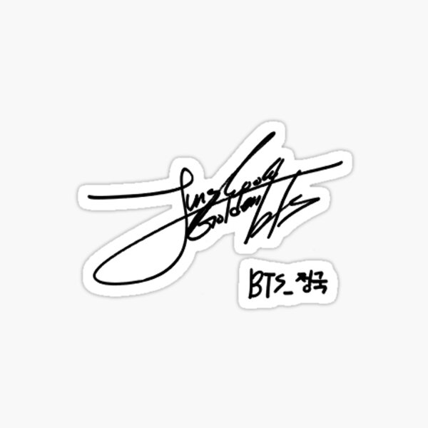"BTS JEON JUNGKOOK SIGNATURE STICKER" Sticker for Sale by capxldi