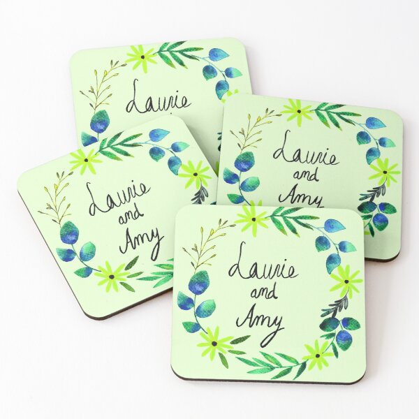 Item preview, Little Women Amy and Laurie Flower Wreath - Light Green Palette designed and sold by Niina  Niskanen.