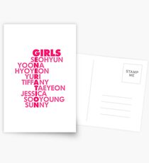 Simple GIRLS' GENERATION Typography Postcards