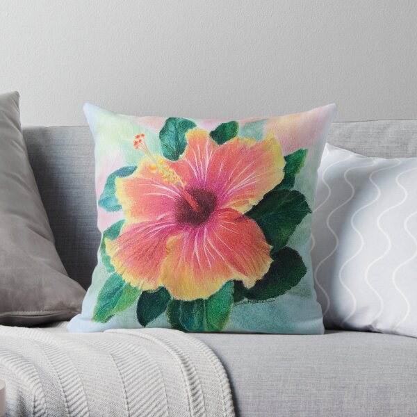 Hibiscus Throw Pillow