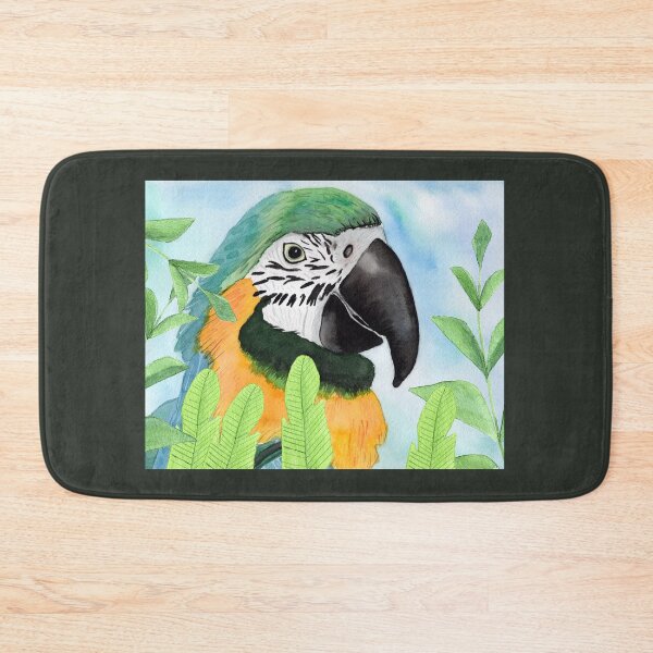 Item preview, Parrot with tropical leaves designed and sold by Sandra Connelly.