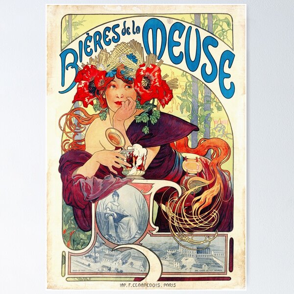 Item preview, Vintage french poster - Bières de la Meuse designed and sold by DejaVuStudio.