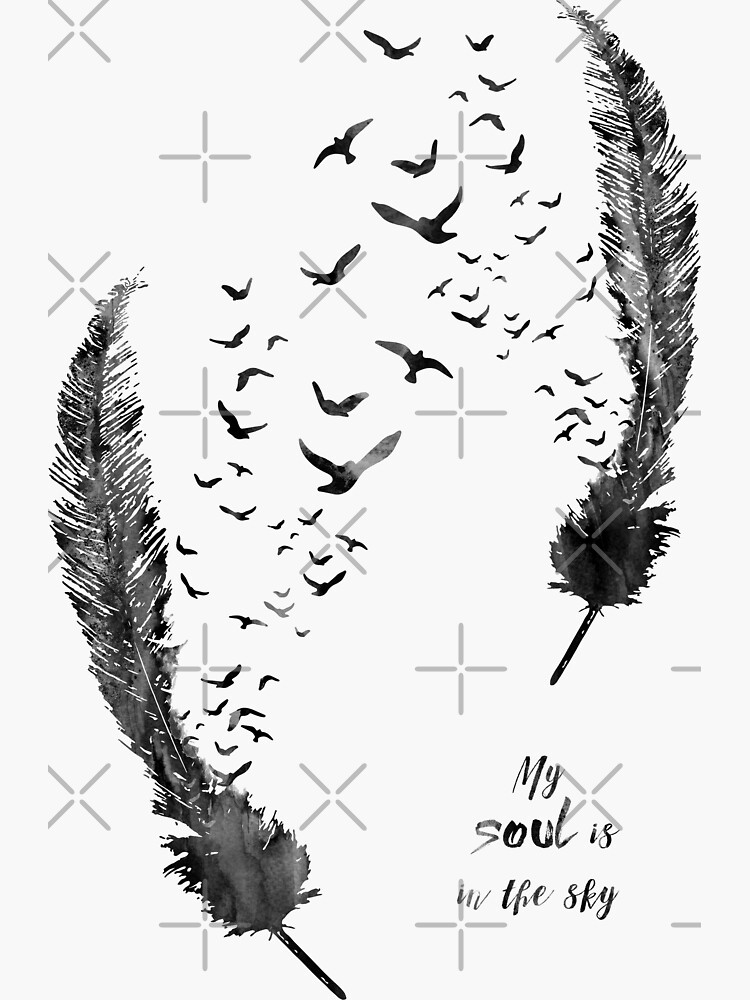 "Feather and birds" Sticker for Sale by Rosaliartbook | Redbubble