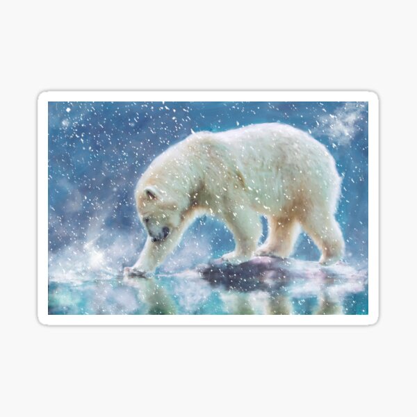 A polar bear at the water Sticker