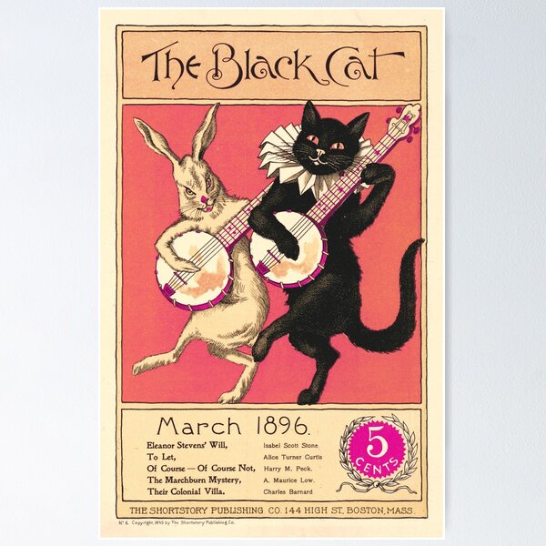 Item preview, Vintage poster- The Black Cat - Shortstory designed and sold by DejaVuStudio.