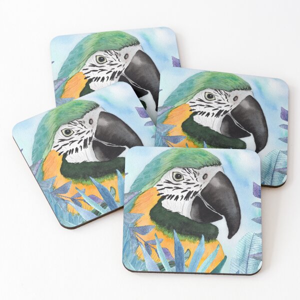 Item preview, Parrot with tropical leaves2 designed and sold by Sandra Connelly.