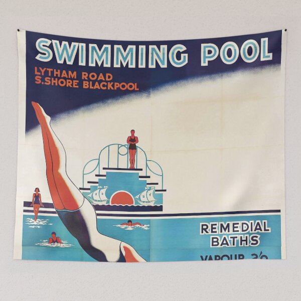 Artikelvorschau, Vintage-Plakat - Lido Hallenbad entworfen und verkauft von DejaVuStudio.
