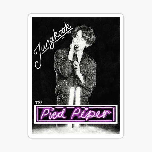 Bts Jungkook Pied Piper Design I M A Bad Guy Version Sticker By Strudledoodledo Redbubble