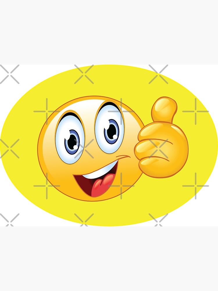  funny thumbs up emoji  Art Print by Claude10 Redbubble