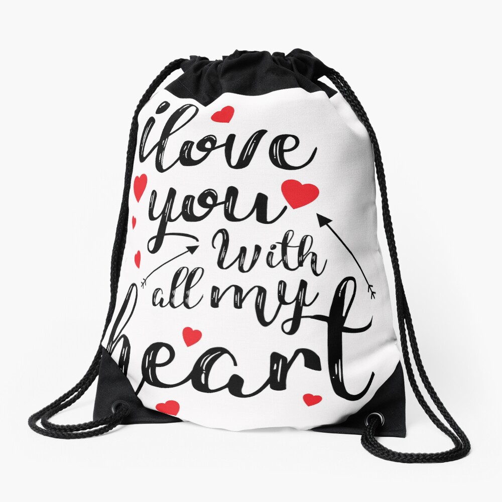 valentine drawstring bags