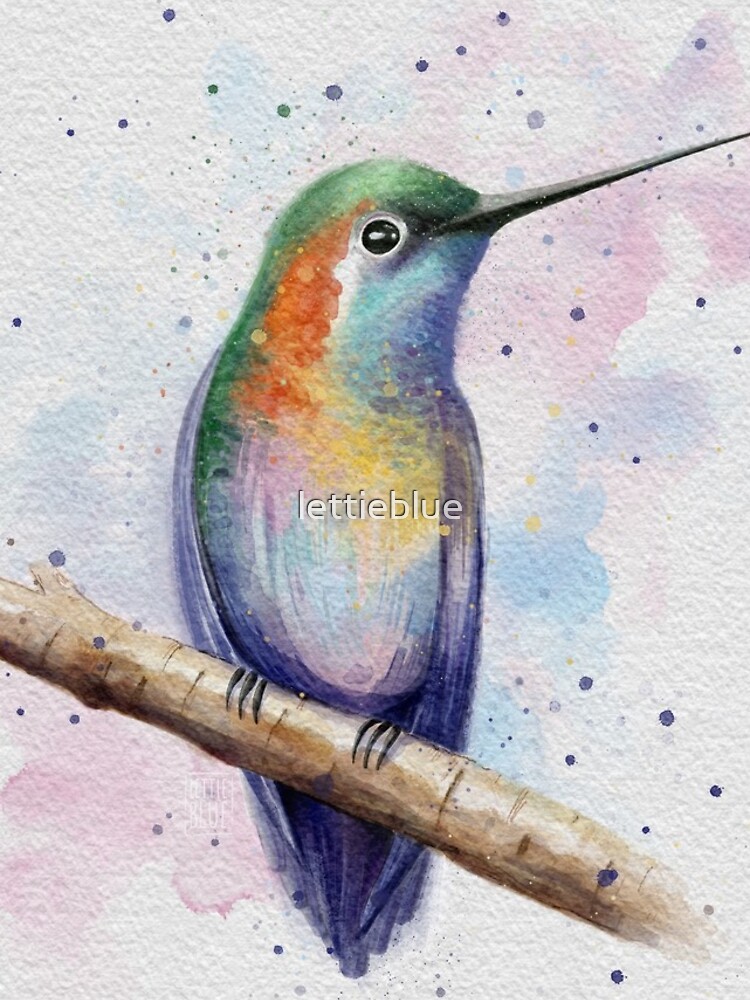 Watercolor Hummingbird by lettieblue
