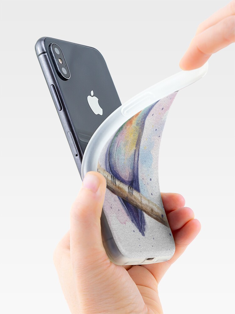 Alternate view of Watercolor Hummingbird iPhone Case