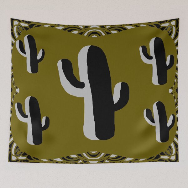 Item preview, Cactus western green bedspread  designed and sold by SaltCitySage.