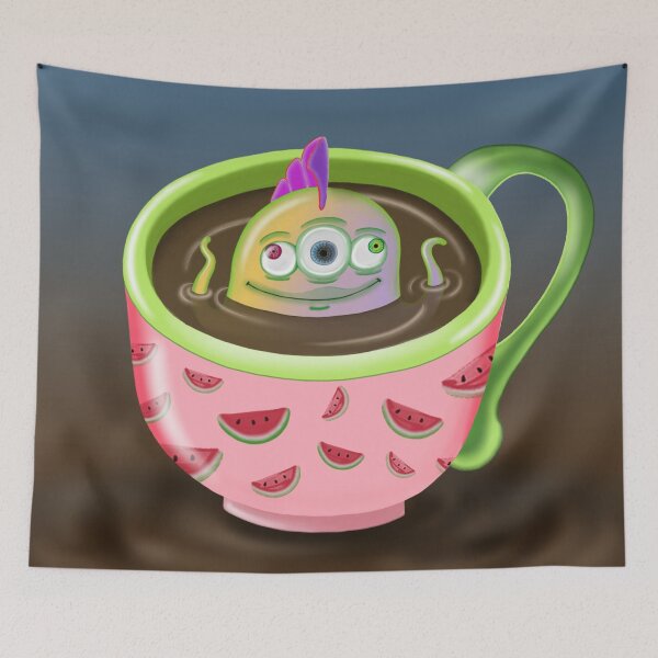 Item preview, Coffee monster bathing in coffee designed and sold by DinkumDoodles.