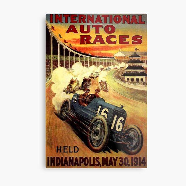 INTERNATIONAL AUTO RACES; Advertising Print Metal Print