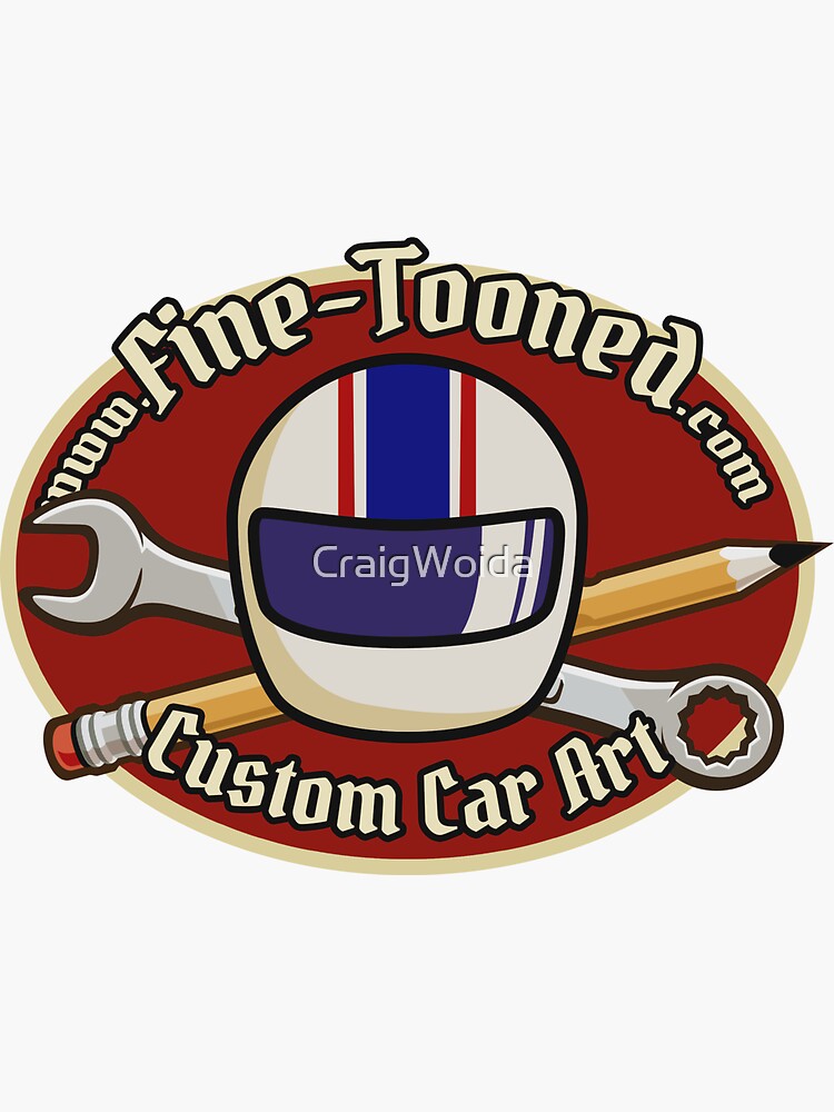 Thumbnail 3 of 3, Sticker, Fine Tooned logo, Helmet w/ crossbones designed and sold by CraigWoida.