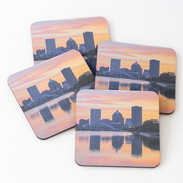 Item preview, Rochester NY Skyline at Sunrise Rochester NY Genesee River designed and sold by WayneOxfordPh.