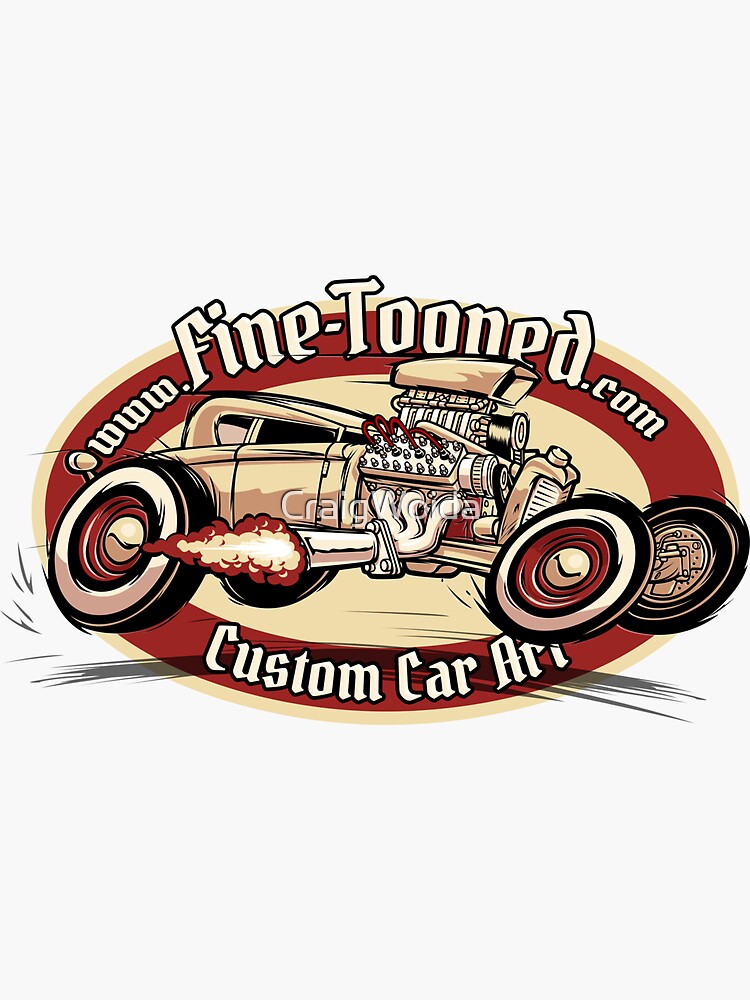 Thumbnail 3 of 3, Sticker, Fine-Tooned Rat Rod, right designed and sold by CraigWoida.
