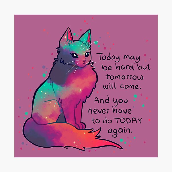 "Tomorrow Will Come" Sunset Cat Photographic Print