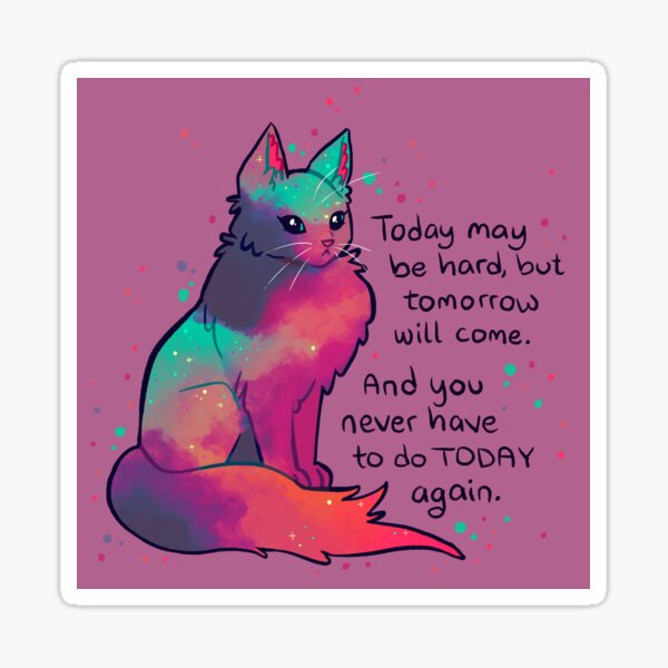 Item preview, "Tomorrow Will Come" Sunset Cat designed and sold by thelatestkate.