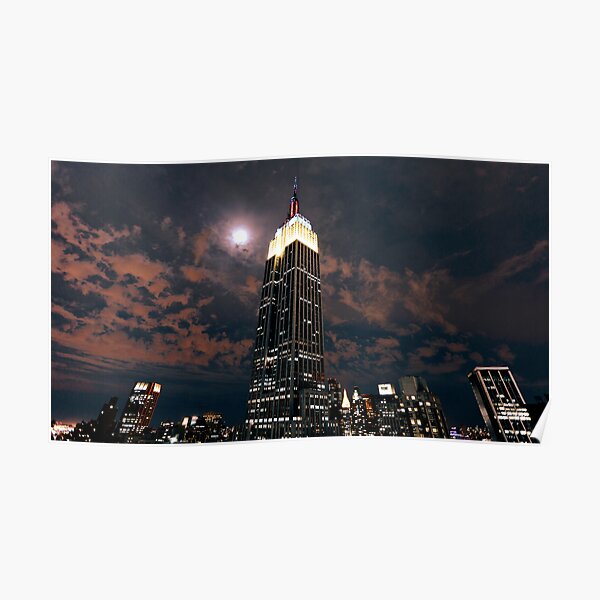 Empire state super moon Poster