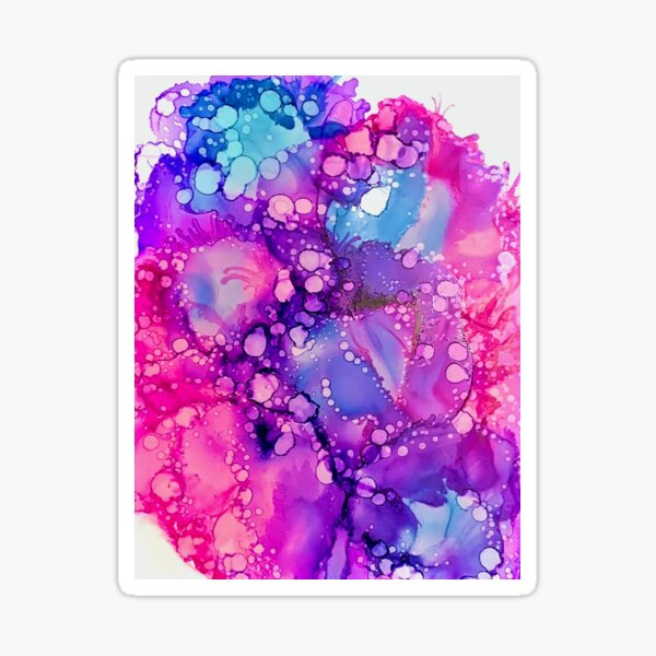 Pink Butterflies Alcohol Ink Sticker
