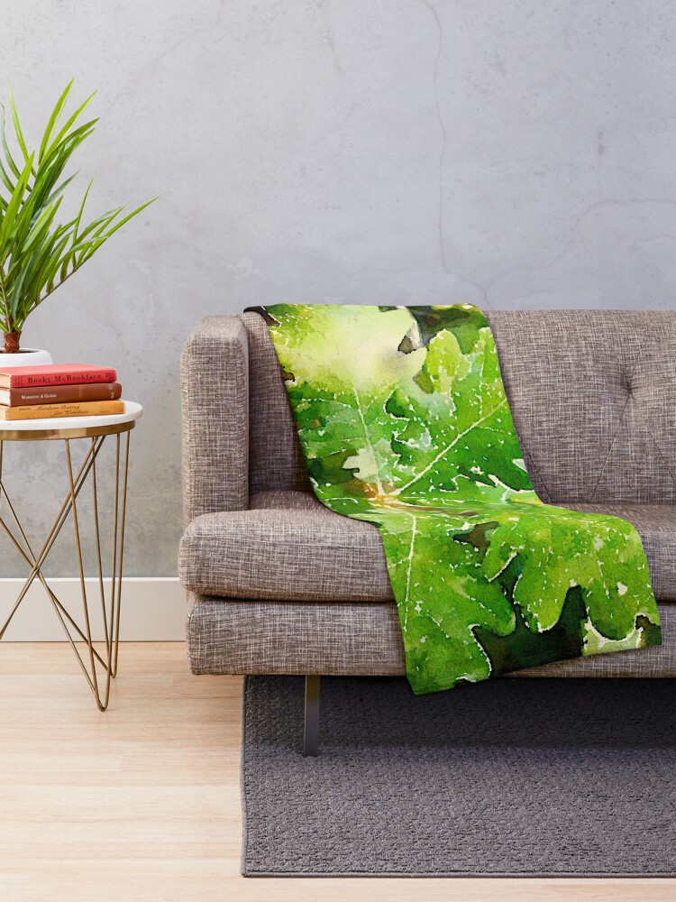 Thumbnail 2 of 6, Throw Blanket, Oak Leaves in Sicily designed and sold by douglasewelch.