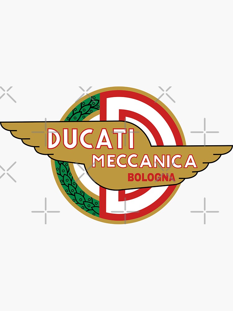 6 Adhesivos Pegatinas Scudetto Escudo Ducati Meccanica Vintage Oro Y Negro 