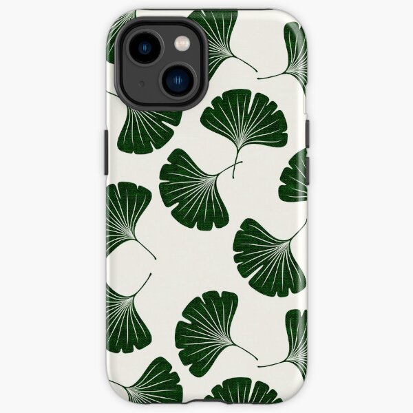 Ginkgo biloba - gingko leaves - green/cream iPhone Tough Case