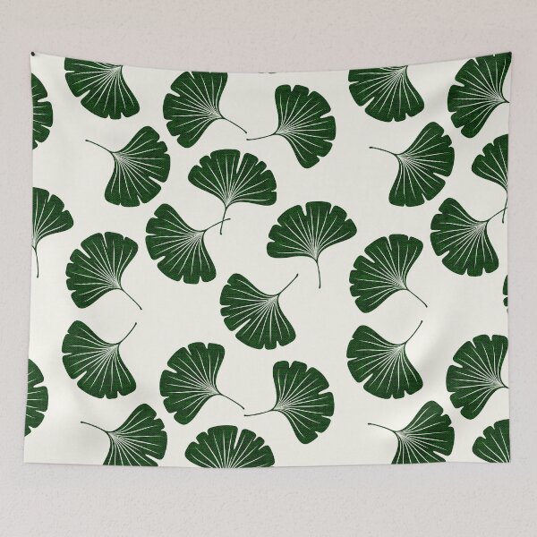 Item preview, Ginkgo biloba -  gingko leaves  - green/cream designed and sold by littlearrow.