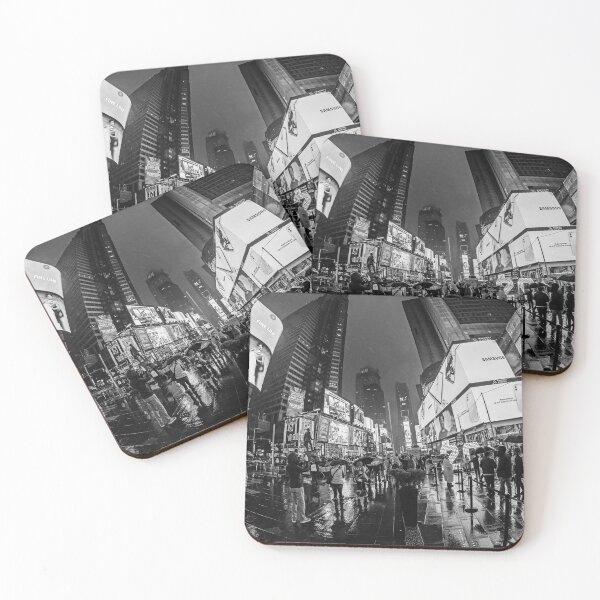 Item preview, Rainy night in Times Square New York City BW designed and sold by WayneOxfordPh.