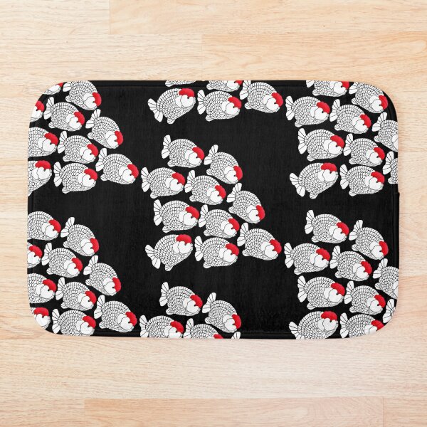 Item preview, Gorra roja Tancho Ranchu Goldfish en grupo en fondo negro designed and sold by Nosnah.