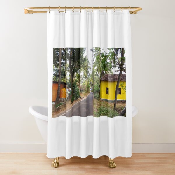 Beautiful rural Indian village house in Coastal India Shower Curtain