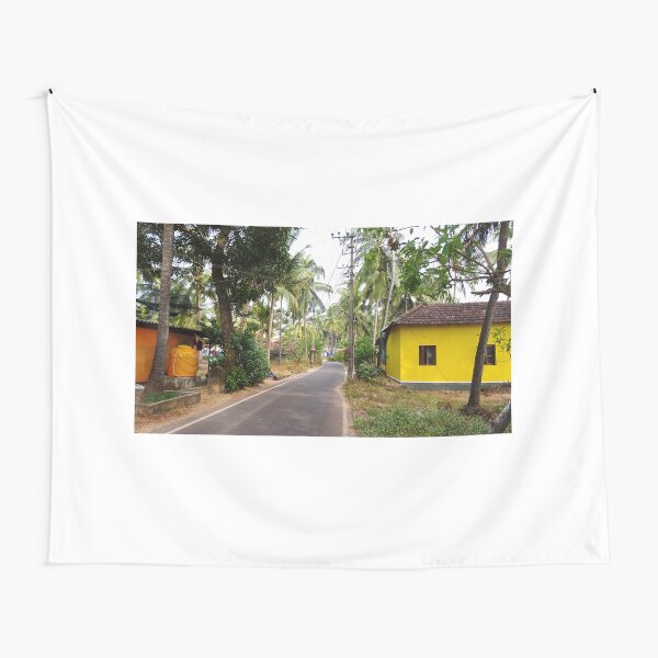 Beautiful rural Indian village house in Coastal India Tapestry