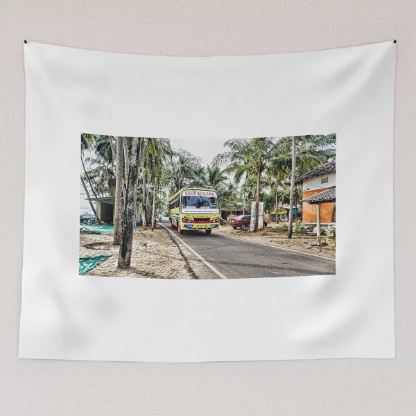 Item preview, Colourful bus in rural Indian village in Coastal India designed and sold by santoshputhran.