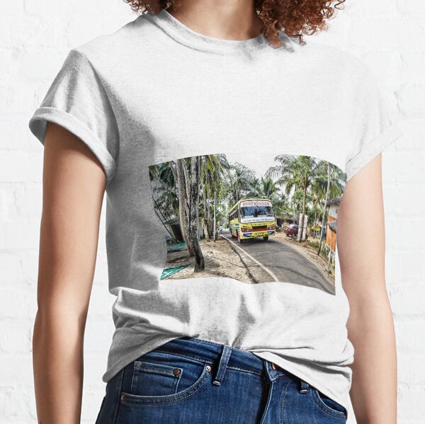 Colourful bus in rural Indian village in Coastal India Classic T-Shirt
