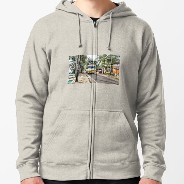 Colourful bus in rural Indian village in Coastal India Zipped Hoodie