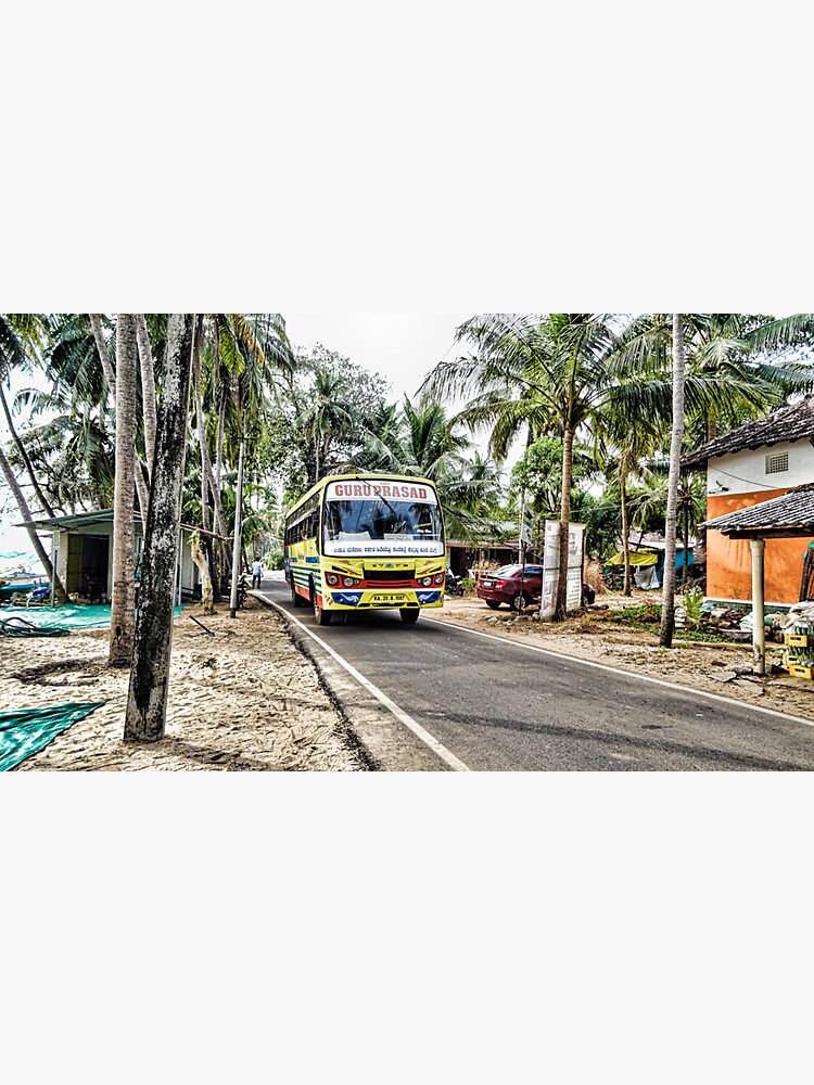 Colourful bus in rural Indian village in Coastal India by santoshputhran
