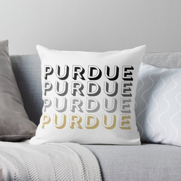 Purdue University Block Letters Throw Pillow