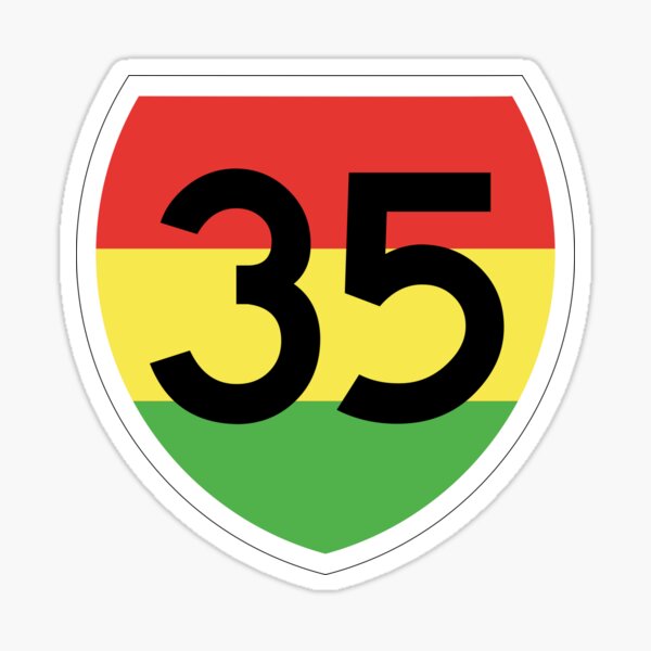 State HIghway 35, Rasta Colours Sticker