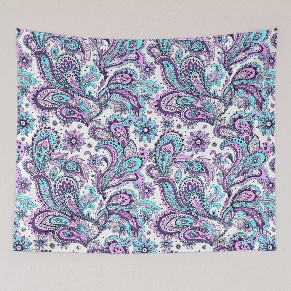 Item preview, Paisley Turquoise Purple Mauve Floral Boho designed and sold by StudioArt63.