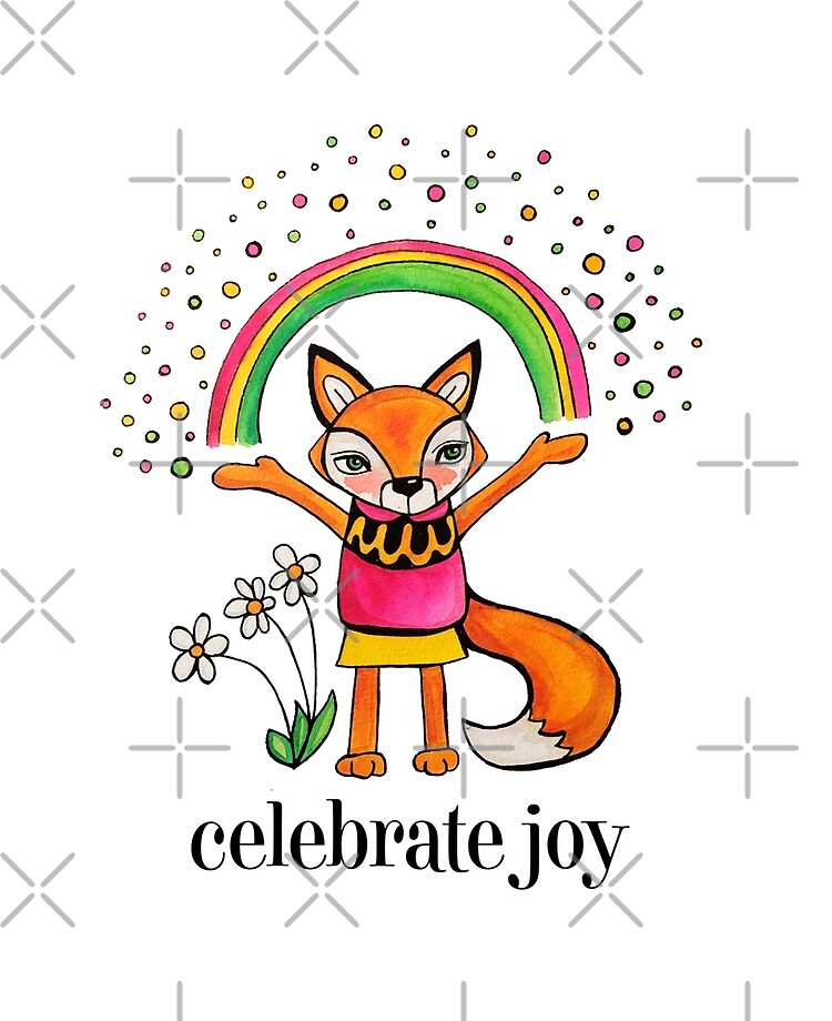 Celebrate Joy Cute Fox Drawing Watercolor Illustration Ipad Case